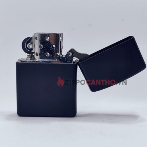 Zippo Black Matte With Logo 218ZL - Zippo Sơn Đen Có Logo 6