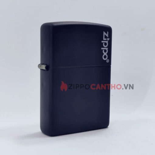 Zippo Black Matte With Logo 218ZL - Zippo Sơn Đen Có Logo 2