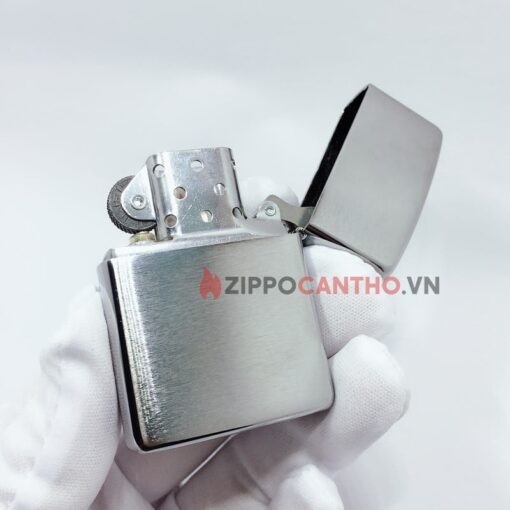 Zippo Armor Brushed Chrome 162 - Zippo Vỏ Dầy Trắng Xước 4