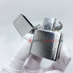 Zippo Armor Brushed Chrome 162 - Zippo Vỏ Dầy Trắng Xước 13