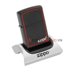 Zippo Black Matte With Zippo Logo And Border 218ZB - Zippo Sơn Đen Viền Đỏ 10