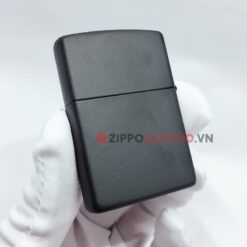 Zippo Black Matte With Zippo Logo And Border 218ZB - Zippo Sơn Đen Viền Đỏ 15