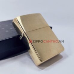 Zippo Brushed Brass Solid 204B - Zippo Vàng Xước 15