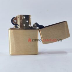 Zippo Brushed Brass Solid 204B - Zippo Vàng Xước 16