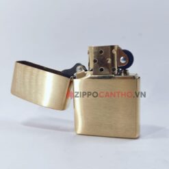 Zippo Brushed Brass Solid 204B - Zippo Vàng Xước 17