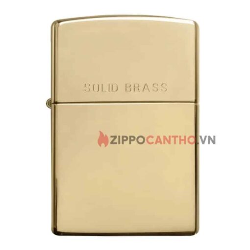 Zippo High Polish Solid Brass 254 - Zippo Vàng Bóng Khắc Solid Brass 3