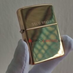 Zippo High Polish Solid Brass 254 - Zippo Vàng Bóng Khắc Solid Brass 21