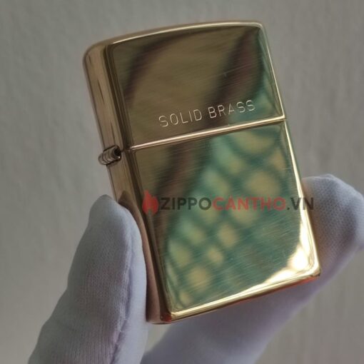 Zippo High Polish Solid Brass 254 - Zippo Vàng Bóng Khắc Solid Brass 11