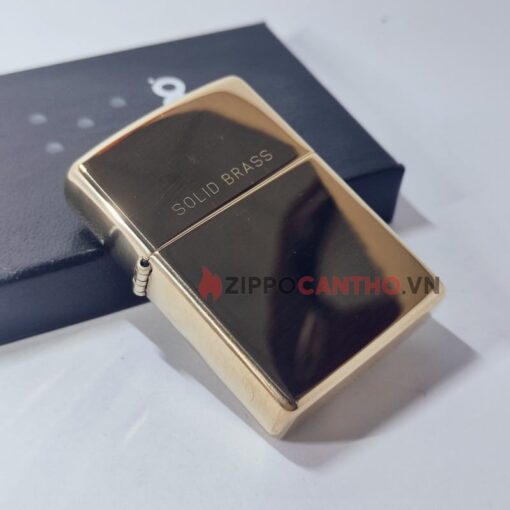 Zippo High Polish Solid Brass 254 - Zippo Vàng Bóng Khắc Solid Brass 2