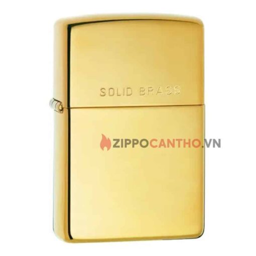 Zippo High Polish Solid Brass 254 - Zippo Vàng Bóng Khắc Solid Brass 1