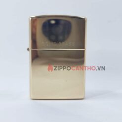 Zippo High Polish Solid Brass 254 - Zippo Vàng Bóng Khắc Solid Brass 18