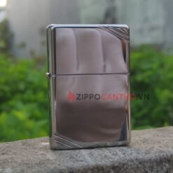 Zippo Vintage High Polish Chrome With Slashes 260 - Zippo Vintage Trắng Bóng Chặc Góc 10