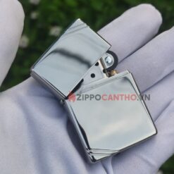 Zippo Vintage High Polish Chrome With Slashes 260 - Zippo Vintage Trắng Bóng Chặc Góc 12