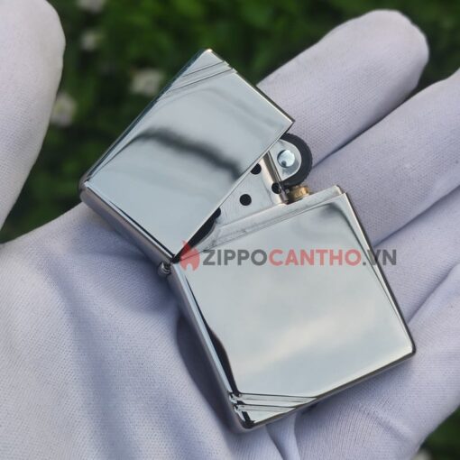 Zippo Vintage High Polish Chrome With Slashes 260 - Zippo Vintage Trắng Bóng Chặc Góc 5